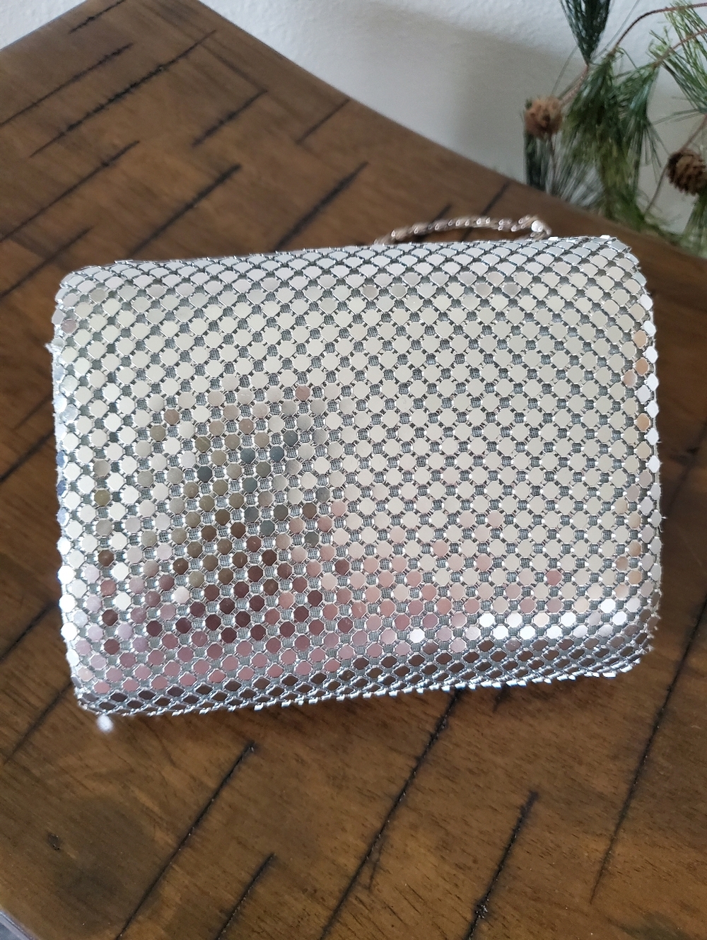 Y&S Original Vintage Silver Sequin Evening Bag Clutch Crossbody Formal NWT - Picture 13 of 14
